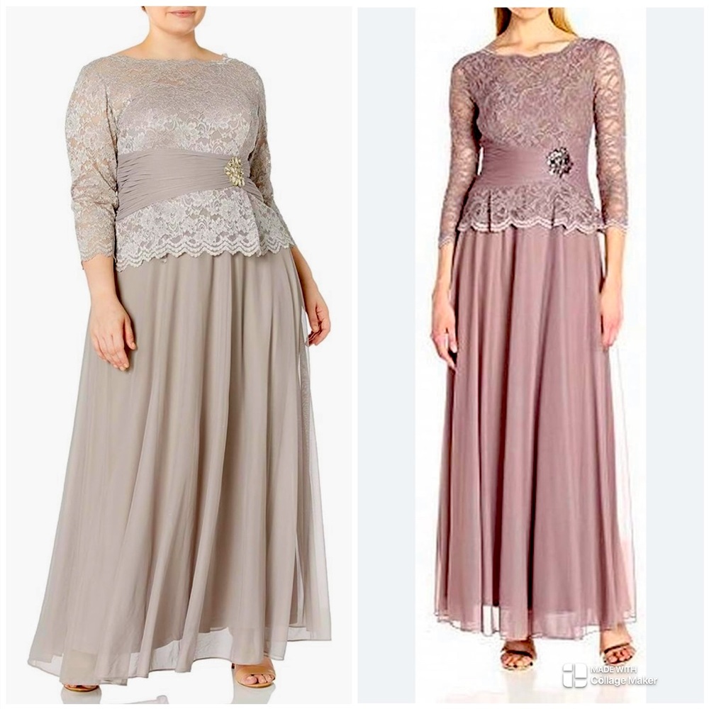 Cachet Women's Plus Size Long Sleeve Lace Bodice Gown Size 20W